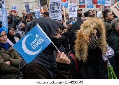 Muslims Protest Uighur Genocide In Front Of Chinese Embassy - London- 13-11-2021