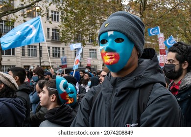 Muslims Protest Uighur Genocide In Front Of Chinese Embassy - London- 13-11-2021