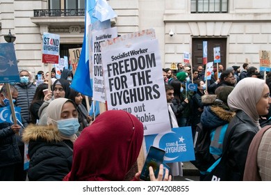 Muslims Protest Uighur Genocide In Front Of Chinese Embassy - London- 13-11-2021