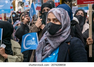 Muslims Protest Uighur Genocide In Front Of Chinese Embassy - London- 13-11-2021