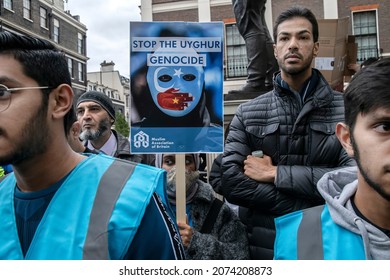 Muslims Protest Uighur Genocide In Front Of Chinese Embassy - London- 13-11-2021