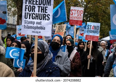 Muslims Protest Uighur Genocide In Front Of Chinese Embassy - London- 13-11-2021