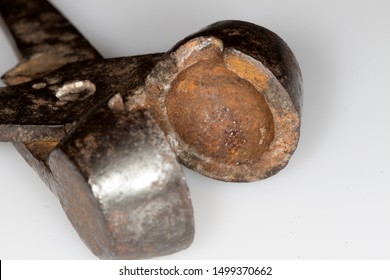 Musselburgh, Scotland Sept 8th 2019: An 3/4 Top Down View Of An Antique Musket Ball Mould Of A Type Used Between 1500-1850 