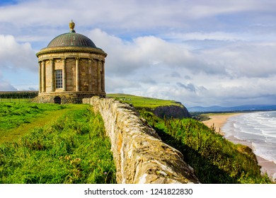 Mussenden Temple on the cliff edge in Downhill Demesne on the North Coast of Ireland in County Londonderry. - Shutterstock ID 1241822830