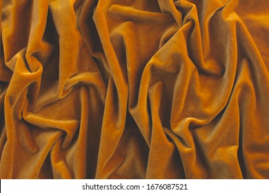 Mustard Color Velvet Fabric Texture