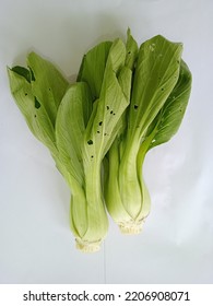 Mustard Greens Isolated On White Background.