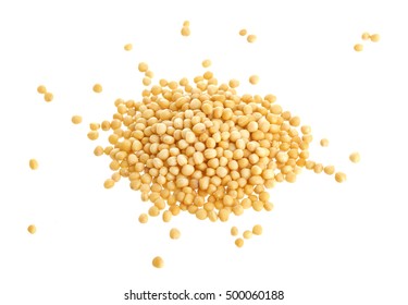 Mustard Seeds Isolated On White Background