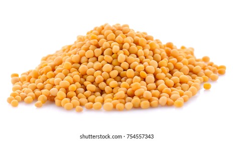 Mustard Seeds On White Background