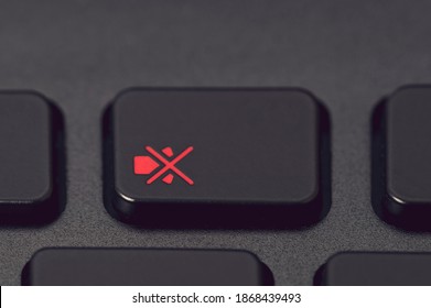 Mute Button Close-up, Copy Space