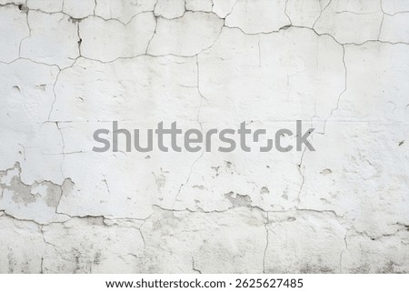 Muted White Plaster Wall Texture with Natural Cracks