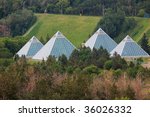 Muttart conservatory in summer, edmonton city, alberta