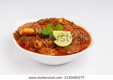 Mutton curry or Lamb curry, spicy Indian cuisine.
