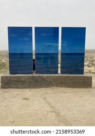 MUYNAQ, UZBEKISTAN - MAY 07: Art installation highlighting the disappearance of the Aral Sea is a focal point of Stihia Festival on May 07, 2022 in Muynaq.