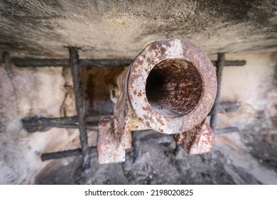 Muzzle Of A Cannon From A Ww1 Bunker Near Verdun.