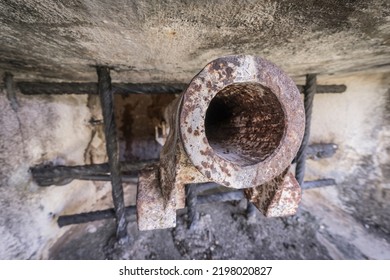 Muzzle Of A Cannon From A Ww1 Bunker Near Verdun.