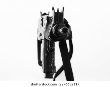 muzzle machine gun isolated on white background