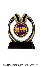 A MVP Trophy Against A White Background