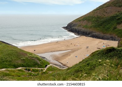 Mwnt Beach On Cardigan Bay In West Wales