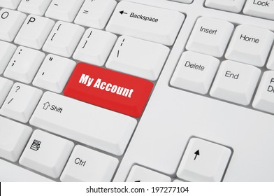 My Account Button On White Keyboard 
