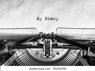 My Diary Is A Seal On A Vintage Typewriter, A Rarity. Idea Is My Story