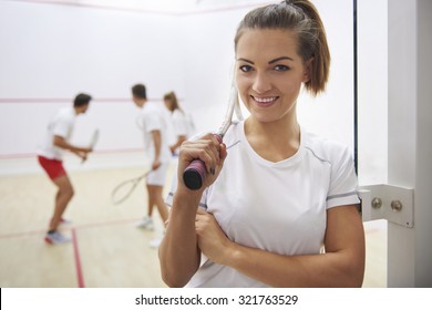 My hobby is playing squash