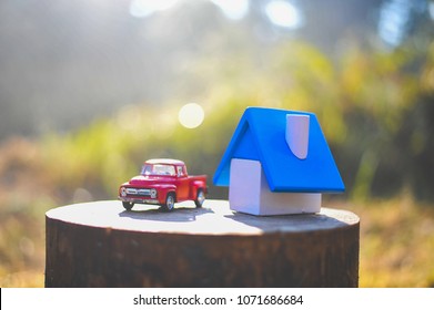 My House And Red Car