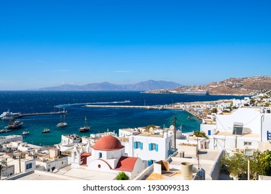 Mykonos Coast In Cyclades Islands, Greece