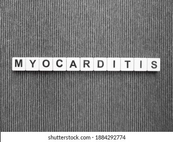 Myocarditis, Word Cube With Background.