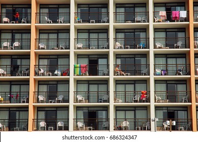 Myrtle Beach, SC, USA June 24 Vacationers Are Live Separate, But United Lives At A Hotel On The Oceanfront Of Myrtle Beach 