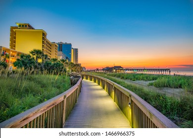 Myrtle Beach South Carolina SC Boardwalk Sunrise.