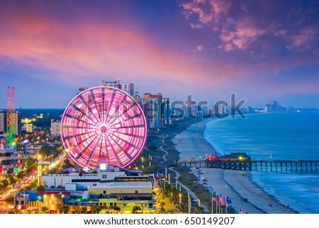 Myrtle Beach, South Carolina, USA city skyline.