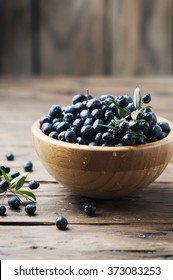 Myrtle Berry On The Wooden Table, Selective Focus