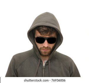 Mysertious man in hood and dark shades - Powered by Shutterstock