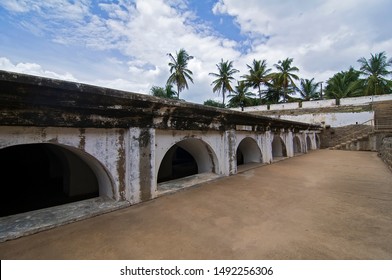 Mysore, Karnataka, India - August 21, 2017 Walls Outside Colonel Bailey’s Dungeon Used By Tipu Sultan To Confine Prisoners Of War At Srirangapatna