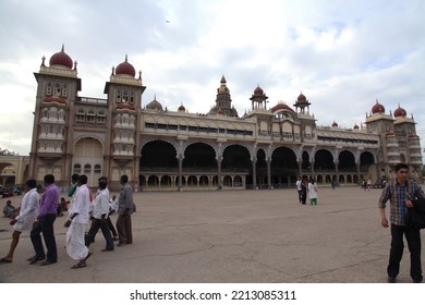 Mysore, Karnataka, India - January, 2017; Mysore Palace, Also Known As Amba Vilas Palace, Is A Historical Palace And Official Residence Of The Wadiyar Dynasty.