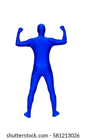 Mysterious Blue Man Costume Gesture Her Stock Photo (Edit Now) 581213026