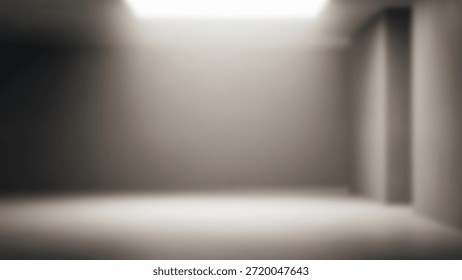 Mysterious Light Beaming Down Into Empty with Minimalist Room.