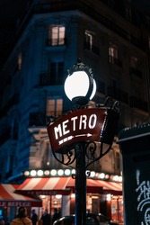 Mysterious Vibrant Metro Old School Sign. Vintage Style Circus Vibe Photography