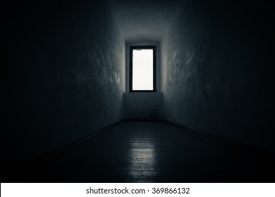 mysterious window lit with white light leading to nowhere