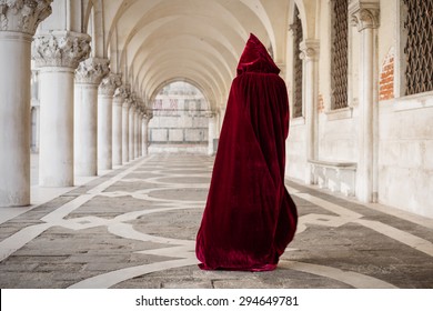 Mysterious Woman In Red Cloak