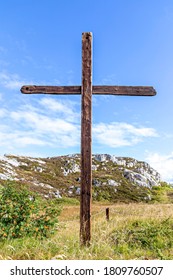The Mystery Of Korsan, A Religious Place On Frøya, In Norway. It Might Have Been A Place Of Sacrifice Back In The Middle Ages. The Wooden Cross Marks This Historic Place