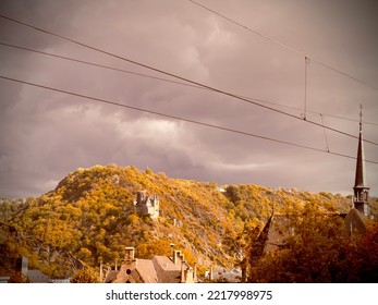 Mystic Castle In Autumn In Germany