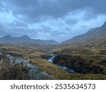 Mystical Aleutian Island Landscape Photograph of Dutch Harbor, Unalaska, Alaska. Beautiful Bering Sea Sub-Arctic Tundra Scenery