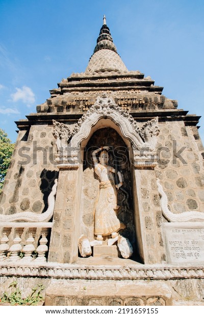 Mythical sculpture in Phnom Srey and Phnom Pros\
Temple, an off the beaten path tourist attraction in Kampong Cham,\
Cambodia