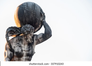 The mythological Atlas holding the world on his shoulders