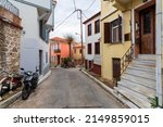 Mytilene City street view in Lesvos Island. Mytilene is the biggest city in Lesvos Island.