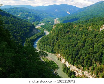 Mzymta River, River In The Gorge