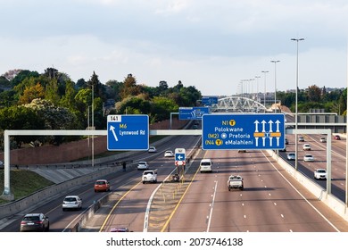 N1 North Freeway Overhead Signs, Pretoria, South Africa, October 2021