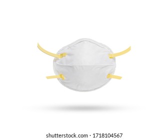 N95 Protective Mask On White Background. N95 Mask Used For Dust Protection And Very Efficient Filtration Of Airborne Particles, Pm2.5, Covid-19, Corona Virus. With Clipping Path