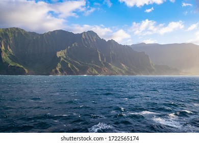Na Pali Coast Dramatic Cliffs Aerial View Kauai Hawaii